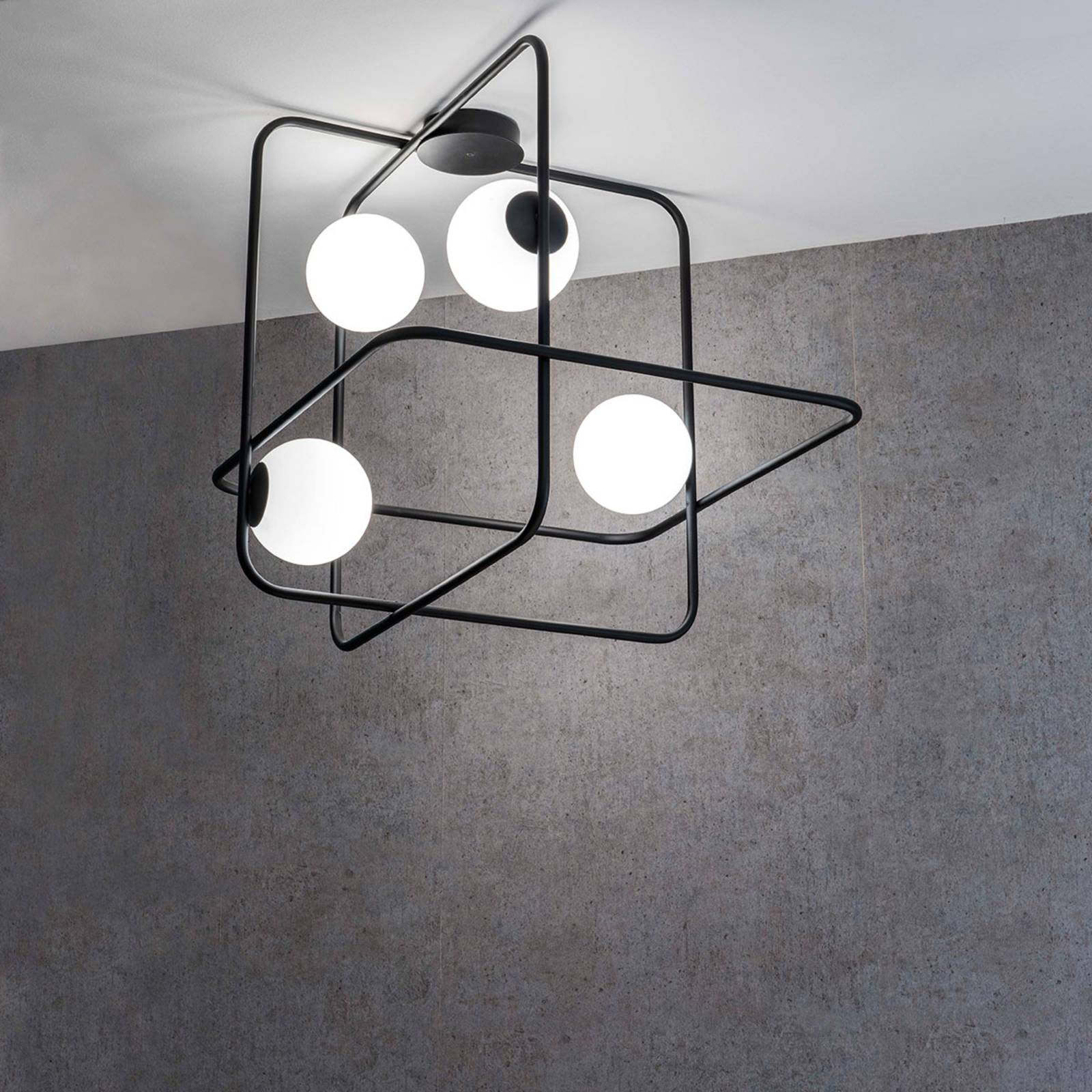 Deckenleuchte Intrigo quadratisch schwarz Deckenleuchte Intrigo quadratisch schwarz von Marchetti
