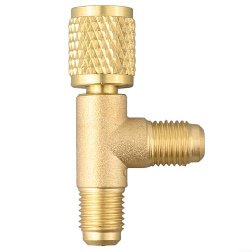 1/4 SAE Messing Schnellverbinder T-Adapter mit Ventil für R22 R12 R134 Leitungen und Vakuum-Testwerkzeuge von Marchfunny