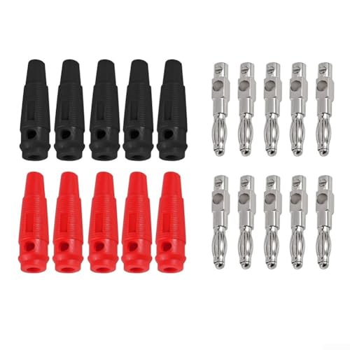 10 Stück 4 mm Bananenstecker für Hochstromanwendungen, 32 A Schraubadapter mit Rauschunterdrückungstechnologie von Marchfunny