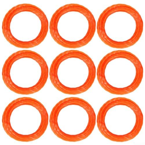 2 0 mm Trimmerfaden 9 Stück je 38,4 m für schnurlose Rasentrimmer und Freischneider, Material für effiziente Rasenpflege von Marchfunny