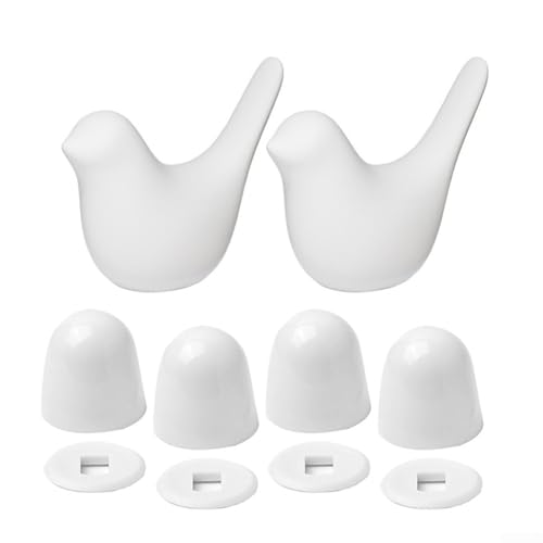 2 Packungen Toilettenbolzenabdeckungen aus Porzellan mit 4 Packungen Toilette für ein stilvolles Upgrade (weiß) von Marchfunny