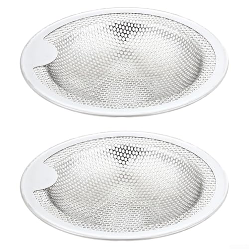 2 Stück Küchenspüle-Sieb mit ergonomischem Design, Edelstahl, Anti-Verstopfung, Abflusskorb für mühelose Wartung von Marchfunny