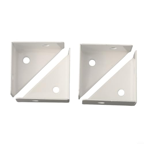 4 Stück schwere Eisen-Eckwinkel für sichere Holzverbindungen und Möbelstabilität mit verstärktem rechtwinkligem Design (weiß) von Marchfunny