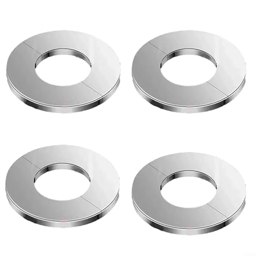 4 dekorative Rohrabdeckungen, Edelstahl-Material für lange Lebensdauer, perfekt für Heimwerker-Projekte (Innenbohrungsdurchmesser 3,4 cm) von Marchfunny