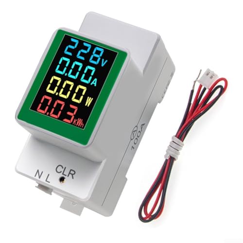 AC Multifunktionaler Energiemonitor 50 300 V Schienen-Leistungsmesser für einfache Verfolgung der elektrischen Nutzung (mehrfarbig) von Marchfunny
