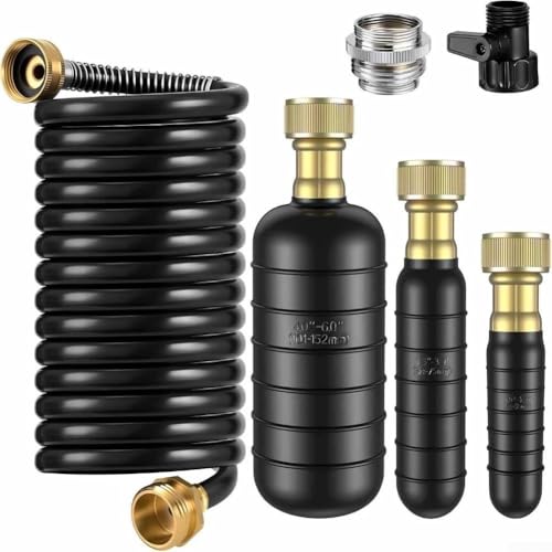Ablaufblasen-Set 3er-Set zur Reinigung von Rohren von 1 bis 6 Zoll, geeignet für Waschbecken, Dusche & Pool Abflussreinigung mit Messing-Wasserhahnadapter und Absperrventil (schwarz) von Marchfunny