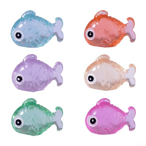 Dekoratives leuchtendes Fisch-Set, 6 Stück, Kunstharz-Ornamente, um Atmosphäre in Ihrem Zuhause zu schaffen von Marchfunny