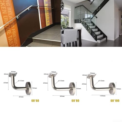 Edelstahl-Treppen-Handlaufhalterung, funktionelle und ästhetische Wandstützlösung (60 x 100 mm) von Marchfunny