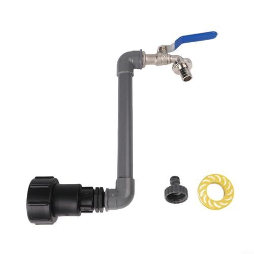 Für Tankcontainer IBC Adapter mit 3/4 Zoll Messing Auslass Wasserhahn Anschlussset für Regenwasser für Tanks und effiziente Wasserverteilung von Marchfunny