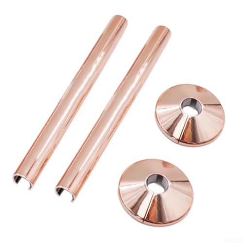 Heizkörperrohr-Abdeckrohre mit Kragen, 2 Stück für 15 mm Rohre, entworfen, um eine elegante Abdeckung von freiliegenden Rohren zu schaffen (Roségold) von Marchfunny