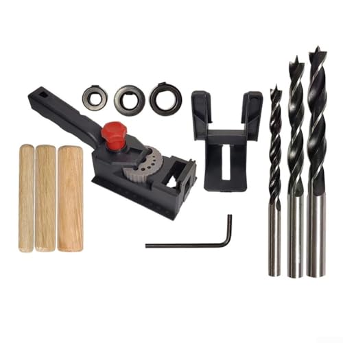 Holzdübel-Vorrichtungs-Set, zuverlässige Handbohrerführung zum Erstellen von E-, L- oder T-Verbindungen in verschiedenen Materialien von Marchfunny