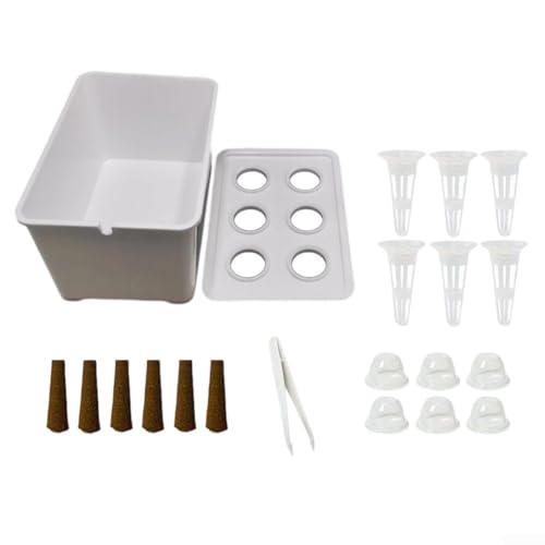 Kompaktes Hydrokultursystem für den Innenbereich für Kräuterzucht mit Selbstbewässerungsmechanismus (weiß, 1 Set) von Marchfunny
