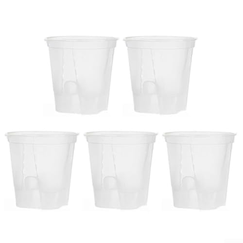 Leichte transparente Blumentöpfe mit Drainage und Untersetzer, perfekt für gesunde Wurzeln in Zimmerpflanzen (180) von Marchfunny