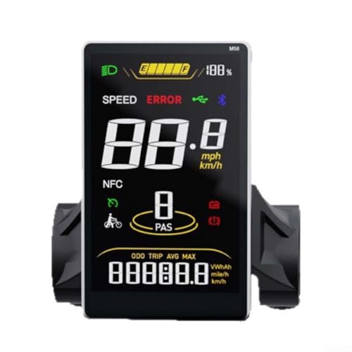 M58 LCD Display für BAFANG Motorsysteme 24V 36V 48V 52V Unterstützung Wasserdicht 5 Pin Anschluss mit Drehzahlüberwachung und Fehlererkennung von Marchfunny