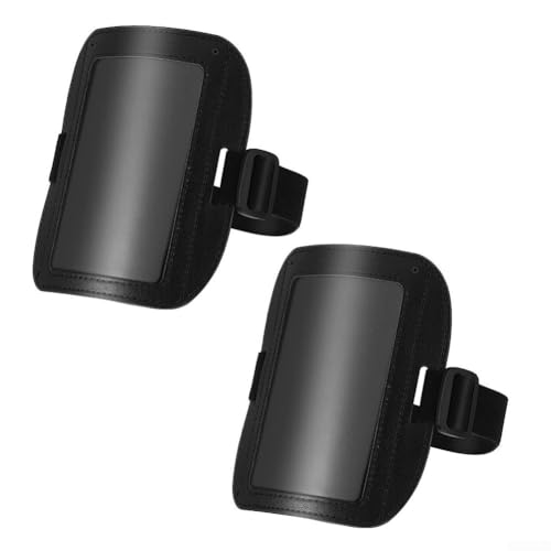 Marchfunny 2 Stück Lederarmband Ausweishalter mit verstellbarem Gummiband und wasserdichtem, transparentem PVC-Fenster für Büro, Campus, Skifahren und Outdoor-Aktivitäten von Marchfunny