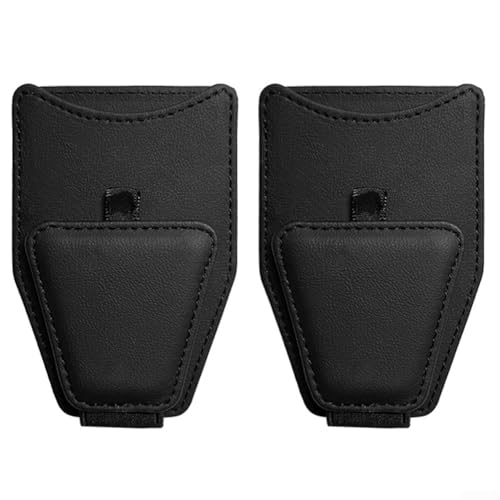 Marchfunny 2 Stück PU-Leder-Brillenhalter mit magnetischen Clips, entworfen, um Ihre Sonnenbrille und Karten sicher zu halten und Ihr Autoinnenraum vor Unordnung zu schützen von Marchfunny
