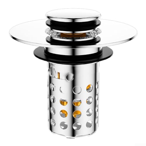 Marchfunny 3-in-1 Abflusssieb aus Kork mit abnehmbarem Doppelkorb zum Filtern von kleinem Schmutz und schneller Drainage, kompatibel mit den meisten Standard-US-Waschbeckenabflüssen von Marchfunny