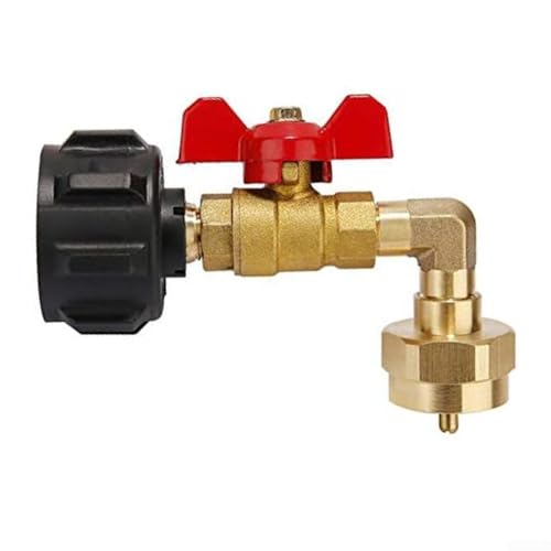 Marchfunny 90-Grad-Propangasadapter aus Messing mit Steuerventil, passend für 0,5 kg Gasflaschen und große Zylinder 40 - 20 kg, Schnellanschluss für tragbare Outdoor-Grills und Campingkocher Marchfunny 90-Grad-Propangasadapter aus Messing mit Steuerventil, passend für 0,5 kg Gasflaschen und große Zylinder 40 - 20 kg, Schnellanschluss für tragbare Outdoor-Grills und Campingkocher von Marchfunny