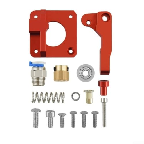 Marchfunny Aluminium-Extruder-Kit für 3D-Druck mit verstellbaren Schrauben zur Optimierung des Filamentdrucks (rot) von Marchfunny