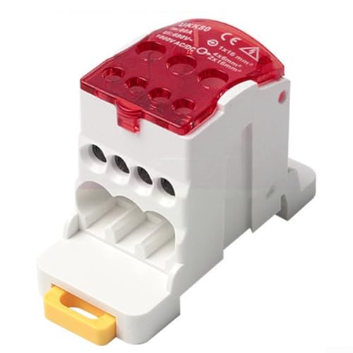 Marchfunny Anschlussdose, Stromverteilerblock, Drahtverteilerklemme, 80 A-500 A, DIN-Schienen-Abzweigdose, schwer entflammbare Basis (80 A) von Marchfunny