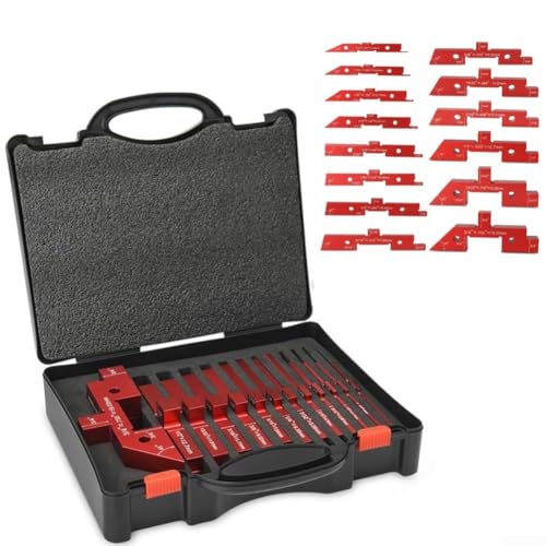 Marchfunny CNC-gefräste Aluminiumlegierung Tisch-Setup-Blöcke Höhe Tiefe Winkellehre Set mit Aufbewahrungskoffer für Maschinisten Holzarbeiter DIY von Marchfunny
