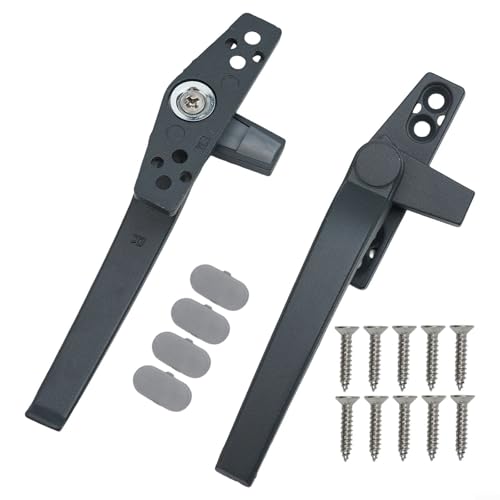 Marchfunny Ersetzen Sie einfach alte oder beschädigte Fenster- und Türgriffe mit diesem 2-teiligen Hardware-Set, das auf Langlebigkeit und Stil ausgelegt ist (dunkelgrau) von Marchfunny