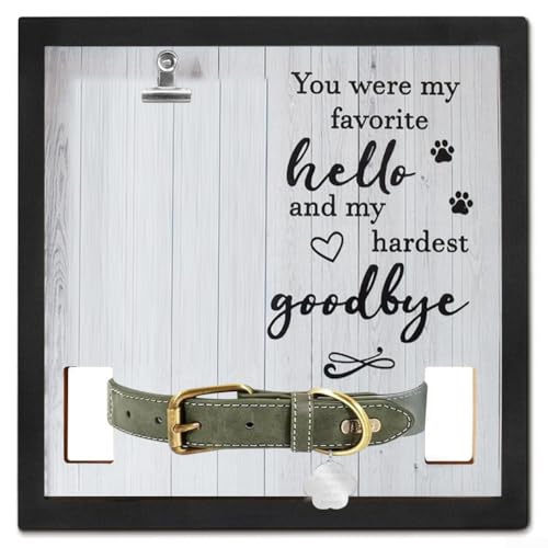 Marchfunny Gedenkrahmen für Haustiere, Holz, 22,9 x 22,9 cm, mit Clip für Foto und Halsband, Schwarz Marchfunny Gedenkrahmen für Haustiere, Holz, 22,9 x 22,9 cm, mit Clip für Foto und Halsband, Schwarz von Marchfunny