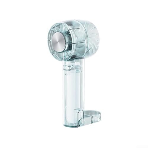 Marchfunny Kompakter Schreibtisch-Eisventilator mit leistungsstarkem Luftstrom, Doppelzweck-Handventilator für Sommerwetter, transparentes Grün (transparentes Grün) von Marchfunny