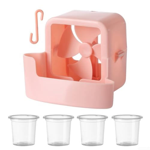 Marchfunny Kompaktes Ventilator-Kühler-Zubehör-Set für verbesserte Luftzirkulation und Komfort an heißen Tagen, 11 x 9 x 9 cm, tragbares Design, 4 Eisbecher (Rosa) von Marchfunny