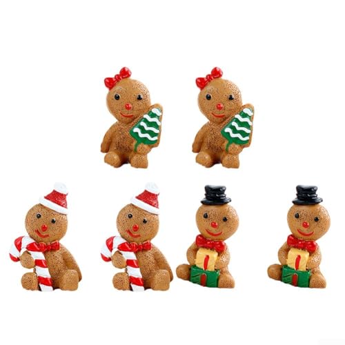 Marchfunny Lebkuchenmann-Ornament-Set, Kunstharz, 3 Stil-Figuren zum Aufhängen von Bäumen, Regal-Display, Urlaubsgeschenk, 6 Stück Marchfunny Lebkuchenmann-Ornament-Set, Kunstharz, 3 Stil-Figuren zum Aufhängen von Bäumen, Regal-Display, Urlaubsgeschenk, 6 Stück von Marchfunny