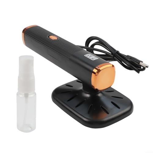 Marchfunny Mini-Dampfbügeleisen-Dampfgarer, USB-betriebener Dampfgarer, 180° drehbarer Faltenentferner mit Sprühflasche für Zuhause und Reisen (schwarz) von Marchfunny