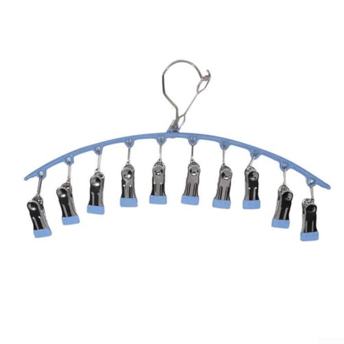 Marchfunny Platzsparende Sockenclips aus Edelstahl mit winddichtem Griff und spurloser Technologie, um kleine Kleidung beim Trocknen sicher zu halten (blau) von Marchfunny