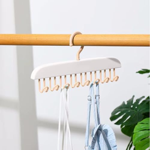 Marchfunny Platzsparender 8-Haken-Organizer aus Kunststoff für BHs, Tank-Tops, Schals, Wohnheim, Wohnung, Aufbewahrung, multifunktionaler Kleiderbügel, 29 x 14 x 3 cm (weiß) von Marchfunny