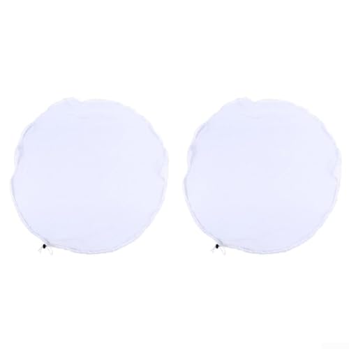 Marchfunny Regennetz-Abdeckung, 95 cm, verstellbar, elastisches Band, Netzgewebe für Wasserspeicher, Blätter, Schmutz, Nylon, Weiß, 2 Stück von Marchfunny