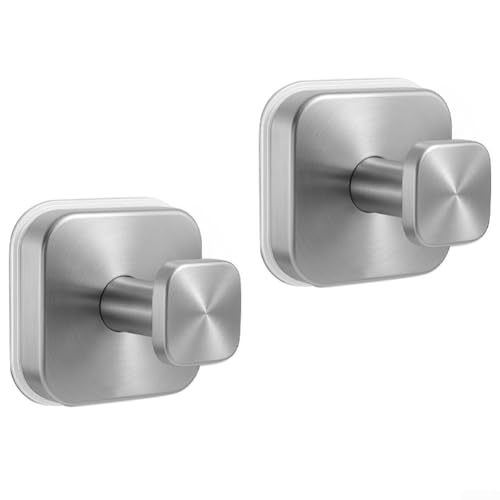 Marchfunny Saugnapfhaken aus Edelstahl mit robustem Saugmechanismus für sichere Organisation auf Fliesen und Glas, für Badezimmer, Küche und Schlafzimmer, Wandaufbewahrung (Silber) von Marchfunny