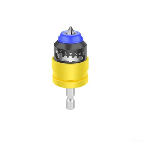 Marchfunny Schrauben-Locator-Werkzeug, verstellbarer Tiefenanschlag für elektrische Bohrer, 2–8 mm, Kegelsenker, Metallkonstruktion (gelb) von Marchfunny
