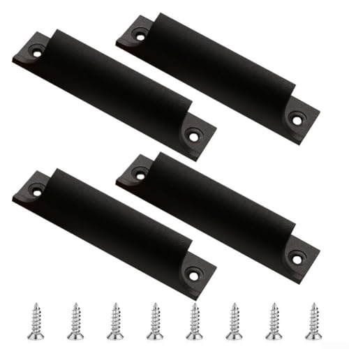 Marchfunny Set mit 4 Schrank- und Schubladengriffen aus Aluminiumlegierung für Küchenschränke und Balkontüren mit bequemem Fingergriff (schwarz) von Marchfunny
