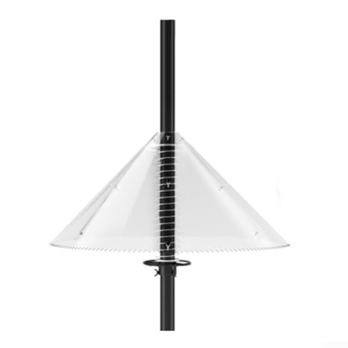 Marchfunny Transparente PC-Vogelfutterstangen-Baffle mit Wellenschliff für Eichhörnchen-Schutz und drehbarem Federmechanismus für Stangendurchmesser 0 4 bis 2,5 cm von Marchfunny