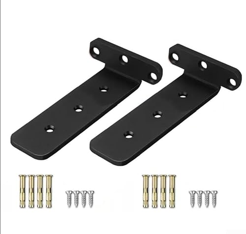 Marchfunny Verdeckte Wandhalterung, Regalhalterungen, 90-Grad-Stahl, Unterstützung für schwebende Regale, TV-Schrank, Aufbewahrung, Organizer, Schwarz/Weiß, 10 cm, 2 Stück (schwarz) von Marchfunny