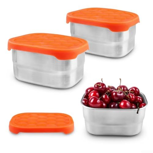Marchfunny Wiederverwendbares Snackbox-Set mit auslaufsicheren Silikondichtungen und Edelstahlbehältern, kompakte Größe für bequeme Snack-Portionierung und sicheren Transport von Lebensmitteln Marchfunny Wiederverwendbares Snackbox-Set mit auslaufsicheren Silikondichtungen und Edelstahlbehältern, kompakte Größe für bequeme Snack-Portionierung und sicheren Transport von Lebensmitteln von Marchfunny