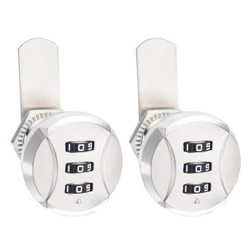 Mechanisches Codeschloss aus Zinklegierung, 2er-Set mit 3-stelligem Passwortsystem zur Sicherung von Briefkästen, Schränken, Schubladen und Schließfächern mit Schlosszunge für festen Verschluss (weiß) Mechanisches Codeschloss aus Zinklegierung, 2er-Set mit 3-stelligem Passwortsystem zur Sicherung von Briefkästen, Schränken, Schubladen und Schließfächern mit Schlosszunge für festen Verschluss (weiß) von Marchfunny