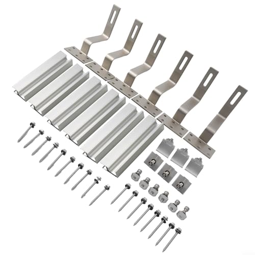 Nachhaltige Solarmodul-Montagelösung mit Schienen, Endklemmen und Haken für Stabilität (Set 2 (für 30 mm) von Marchfunny