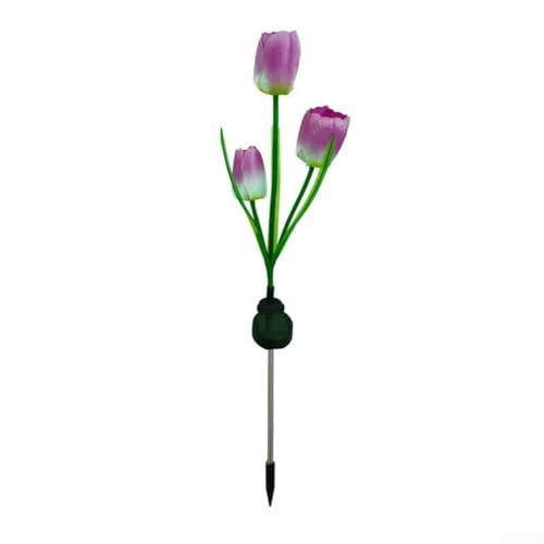 Outdoor 3 Köpfe Solar Tulpe Lichter LED Gartenstecker Beleuchtung für Wege (F) von Marchfunny