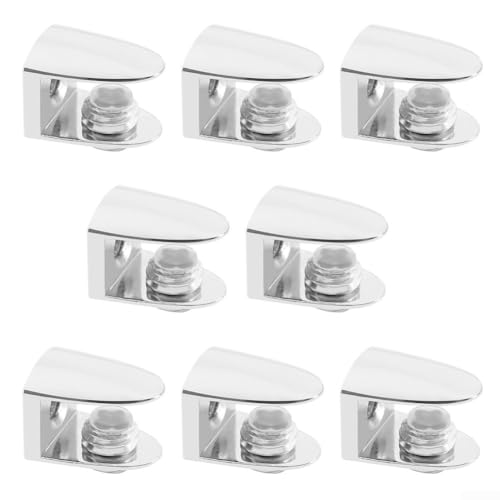 Regalträger aus Zinklegierung für Glas, 8 Stück, mit Anti-Rutsch-Pads von Marchfunny