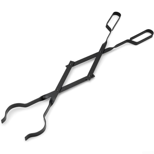 Robuste Eisenkaminzange für den Innen- und Außenbereich, sicherer Holzgreifer mit ergonomischem Griff für einfache Einstellung des Brennholzes von Marchfunny