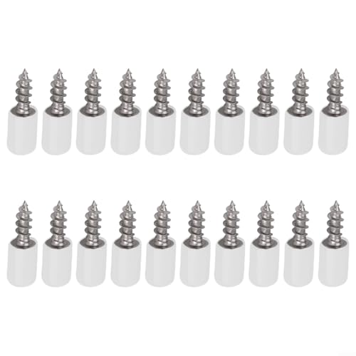 Robuste Regalträger aus Metall mit selbstschneidenden Schrauben, 10 Stück, für Schränke und Displays (Stützheringe mit weißer Abdeckung) von Marchfunny