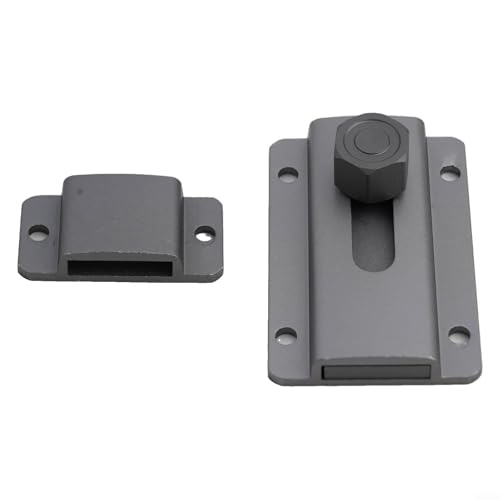 Schieberiegel aus Aluminiumlegierung für sichere Aufbewahrung in Schränken und anderen Türen (grau) von Marchfunny