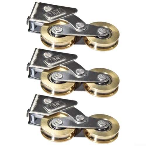 Schiebetür und Fensterrollen-Hardware mit Messingrädern für Stresseinsatz (3 Stück) von Marchfunny