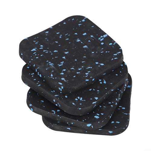 Schützende Gummimatten für Laufbänder und Geräte, schallisolieren Ihren Raum mit 4 Pads (Schwarz und Blau) von Marchfunny