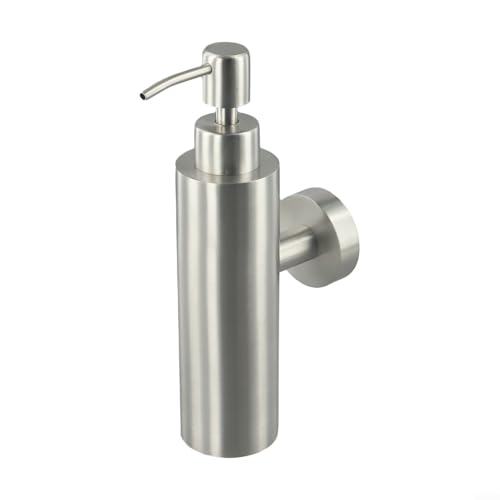 Shampoo-Spender zur Wandmontage mit Edelstahl-Konstruktion, einfache Dosierpumpe für Seife, Lotion oder Duschgel in Bad oder Küche (Silber) von Marchfunny